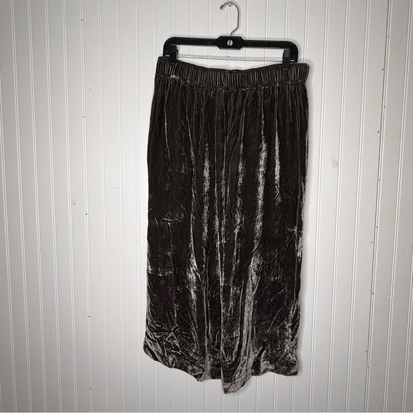 Madewell Velvet Wide Leg Huston Crop Pants Size Large with Pockets - Picture 4 of 10
